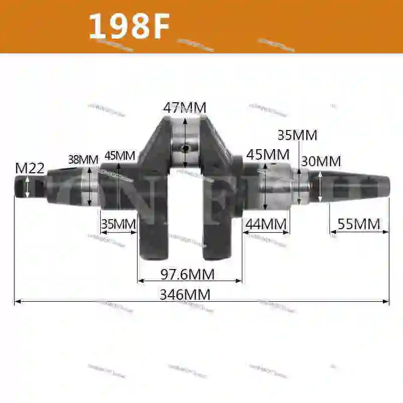 Special Parts for Air-cooled Diesel Generators (for 198F/1100F Models, Including 10KW/12KW Conical Crankshafts)