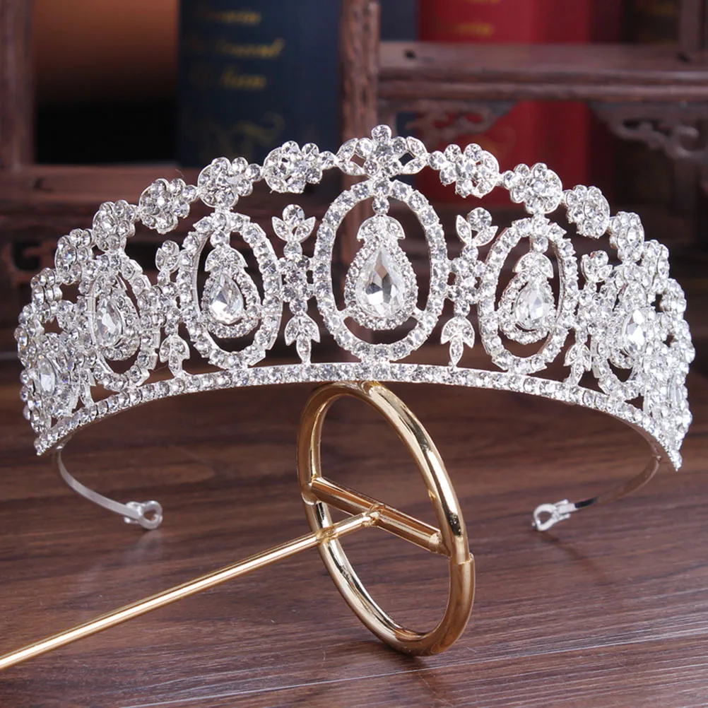 

1Pcs Rhinestone Bridal Crown Baroque Crystal Tiara Headband Hair Hoop Elegant Headpiece for Women Girls Bridesmaids Weddings