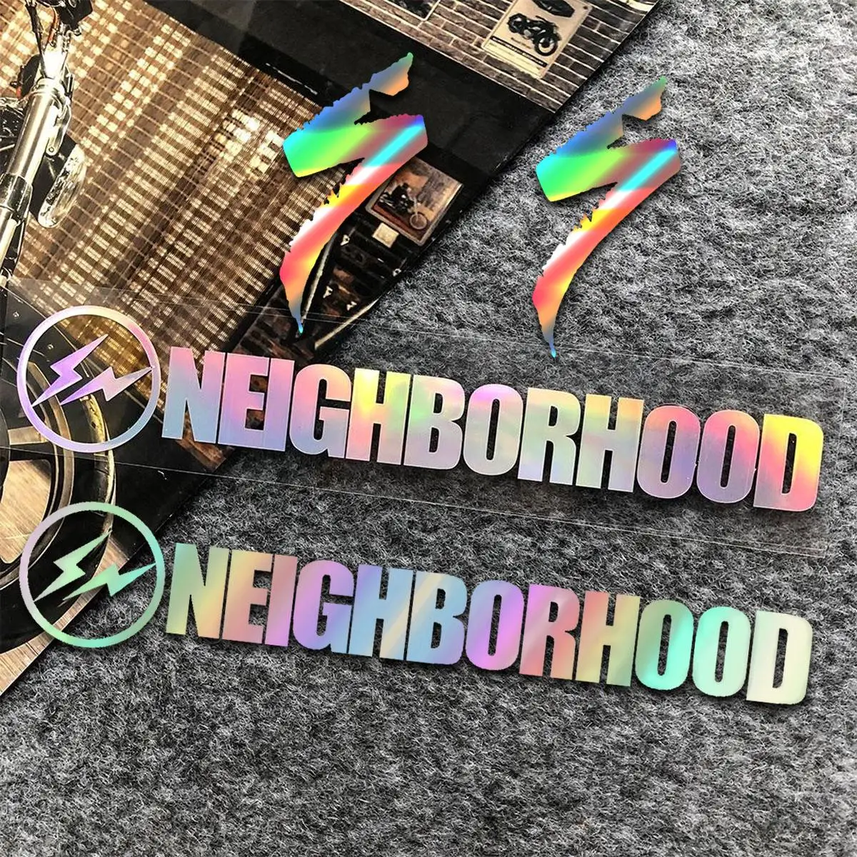 

NEIGHBORHOOD Motorcycle Reflective Sticker For Regulmoto Racer Motoland Voge Kayo Bajaj Zontes Stels Honda Yamaha Ural IZH Decal