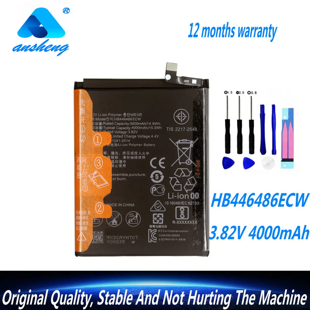 

Original 3.82V 4000mAh HB446486ECW Battery For Huawei P Smart Z Honor 9X Honor9X Pro Nova 5i Enjoy 10 Plus Phone