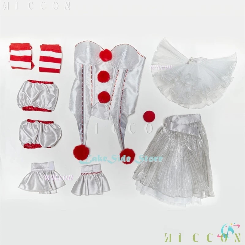 Halloween Movie Clown Pennywise Dress Cosplay Costume Wig Genderswap Horror Scary Sexy Dress Up Women Carnival Party Outfit view 3