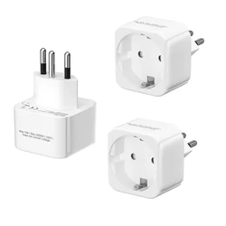 2/3/4pcs Switzerland Travel Adapter, EU to Swiss Plug Adapter AC Power Converters Electrical Socket Type J 250V 10A White