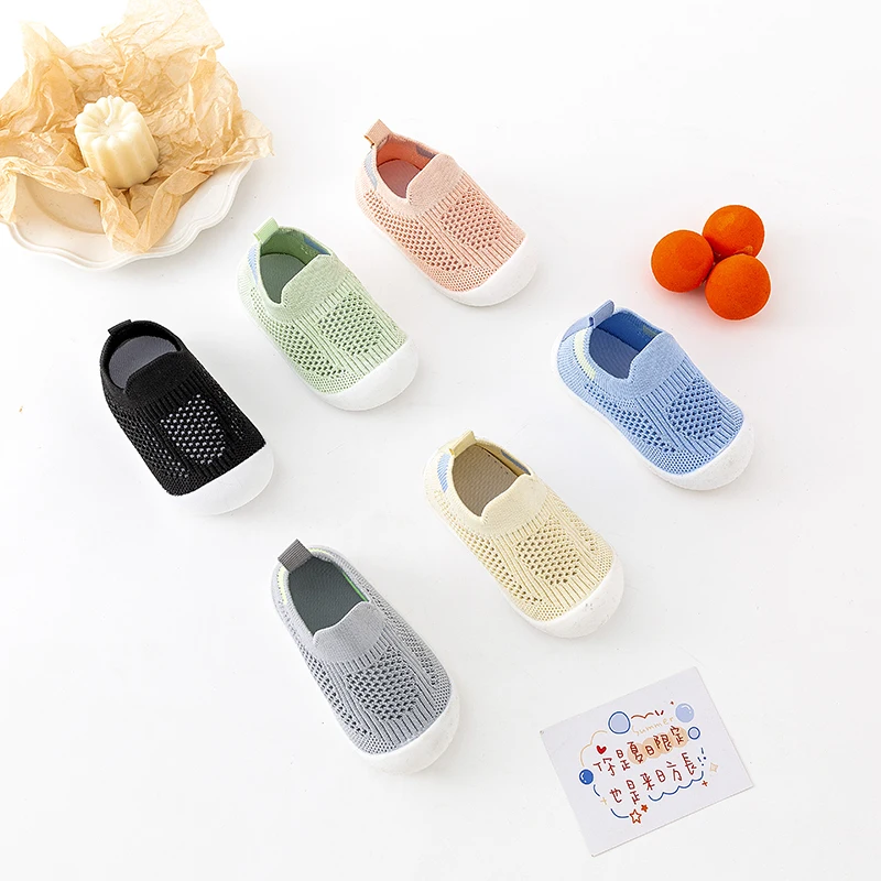 Casual Solid Color Slip On Woven Shoes For Baby Boys, Breathable Lightweight Walking Shoes For Spring And Summer