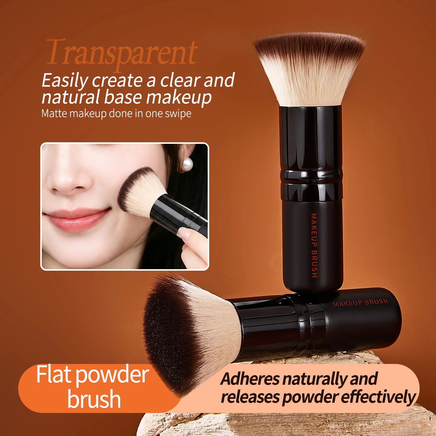 Flat Top Kabuki Makeup Brush Soft Dense Bristles for Liquid Foundation Powder Blush Contour Face Beauty Tool