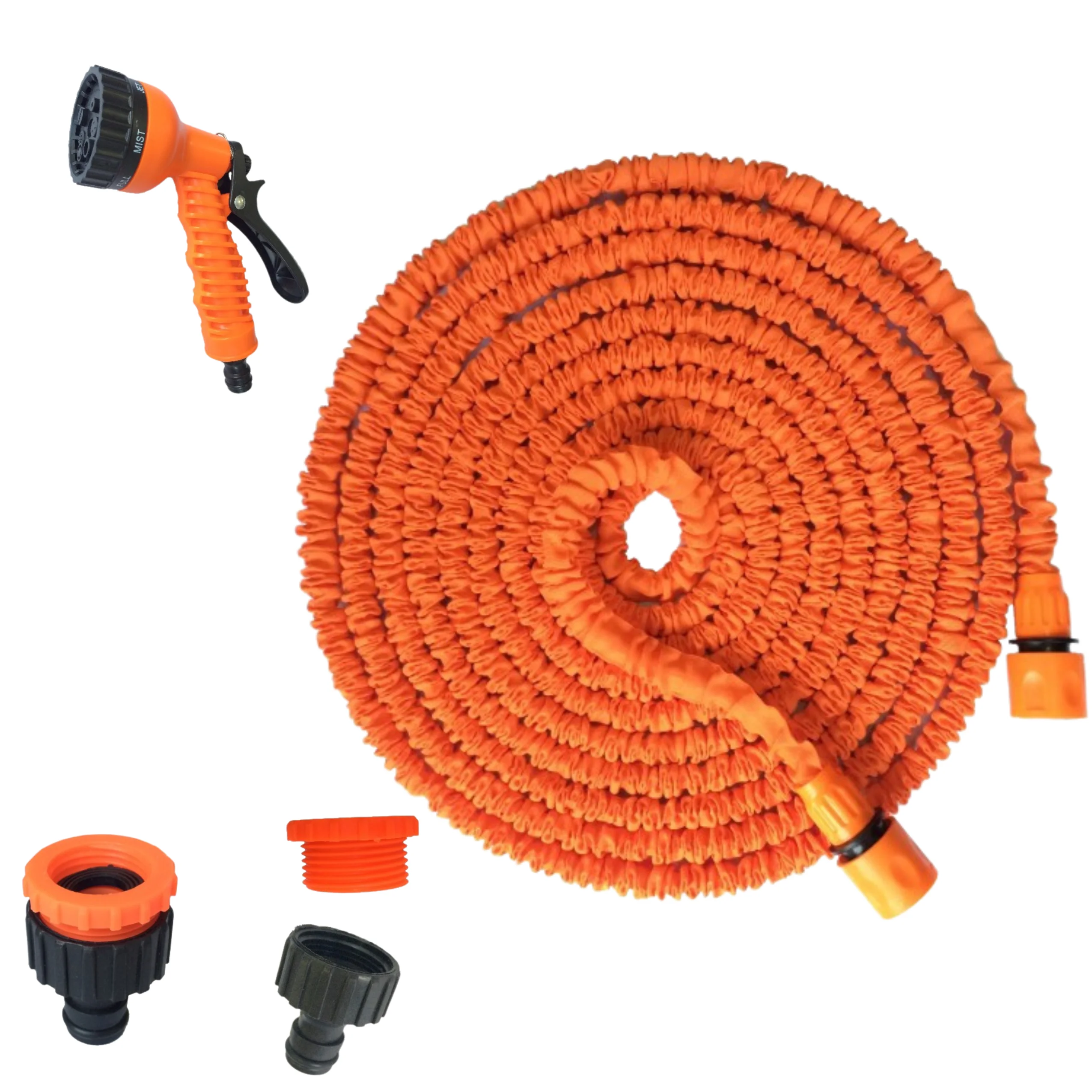 多機能伸縮式散水ホース、125フィート高圧洗車ガン、庭の水やりと洗浄セット