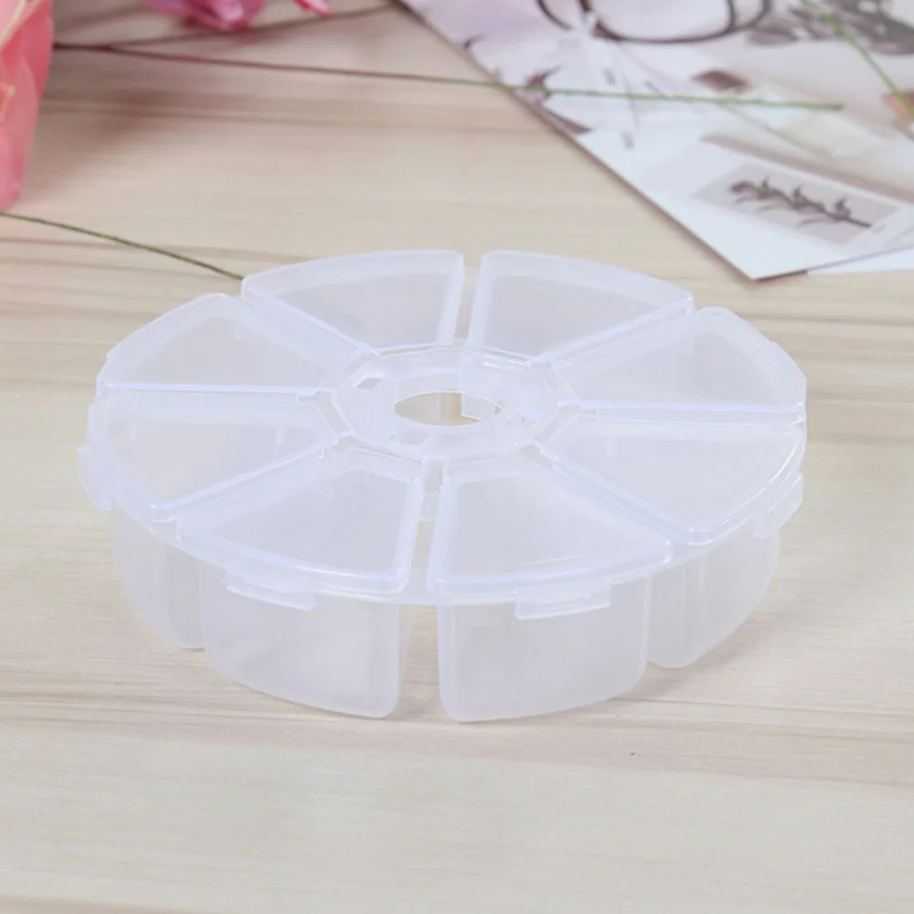 8 Slots Adjustable Clear Plastic Jewelry Storage Box Case Craft Organizer Beads Storing Small Objects 10cm*3cm Space Saver