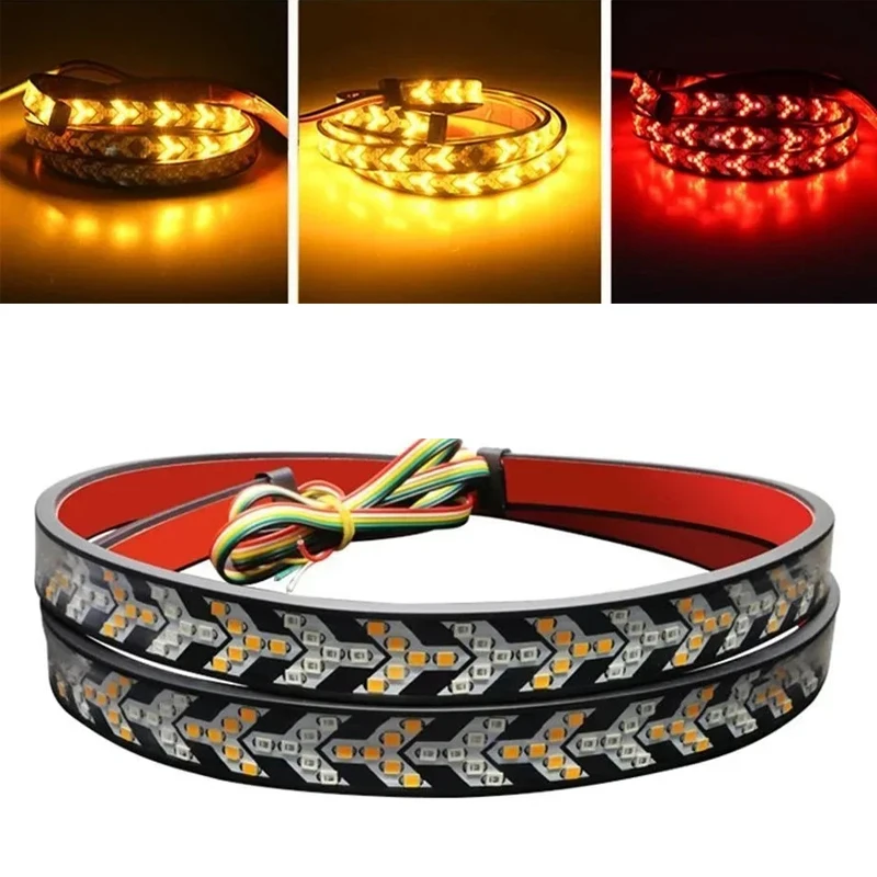 

1PC 48/60inch 12V/24V Red Amber Car LED Truck Tailgate Light Running Yellow Turn Signal Brake Reverse Strobe Tail Light Strip