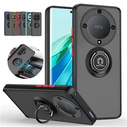 Armor Matte Case For Honor Magic 6 5 Lite 5G Magic 6 Pro X9b X9a Cover Ring Magnetic Holder Stand Shockproof Coque Fundas
