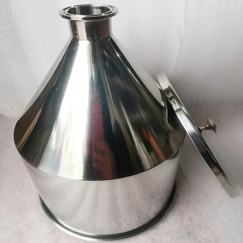 2L to 80L Stainless Steel Hopper Sanitary Brewing Beer Hopper Customize Liquid Powder Dosing Feeder Hygienic Tri Clamp Ferrule