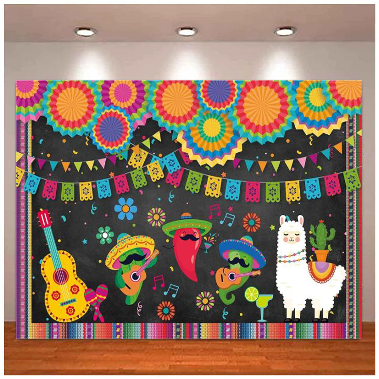 

Photography Backdrop Fiesta For Summer Mexico Cinco De Mayo Carnival Background Dress Up Birthday Party Decor Cake Table Banner