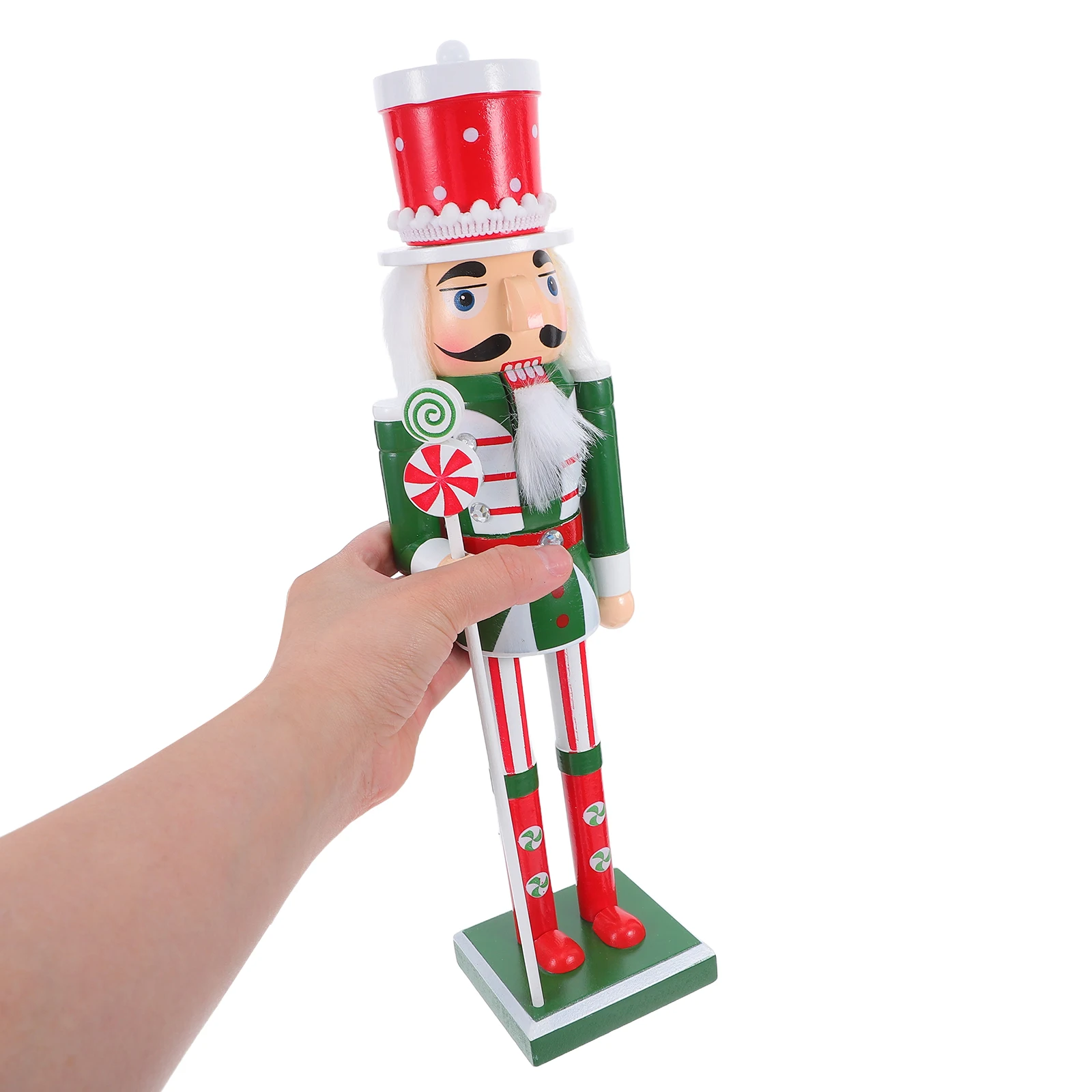 

Christmas Nutcracker Wooden Soldier Ornament Hand Carved Decorative Figure for Holiday Home Study Living Room Decoration