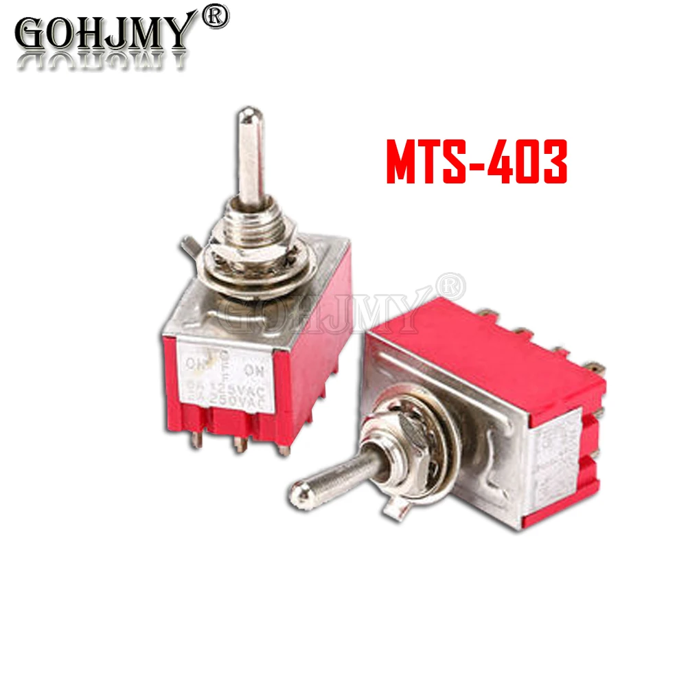 6A 125VAC 6mm Toggle Switch MTS 302 303 402 403 on off SPDT DPDT on off on 3PDT  Waterproof Switch SMTS-102 SMTS-202 miniature