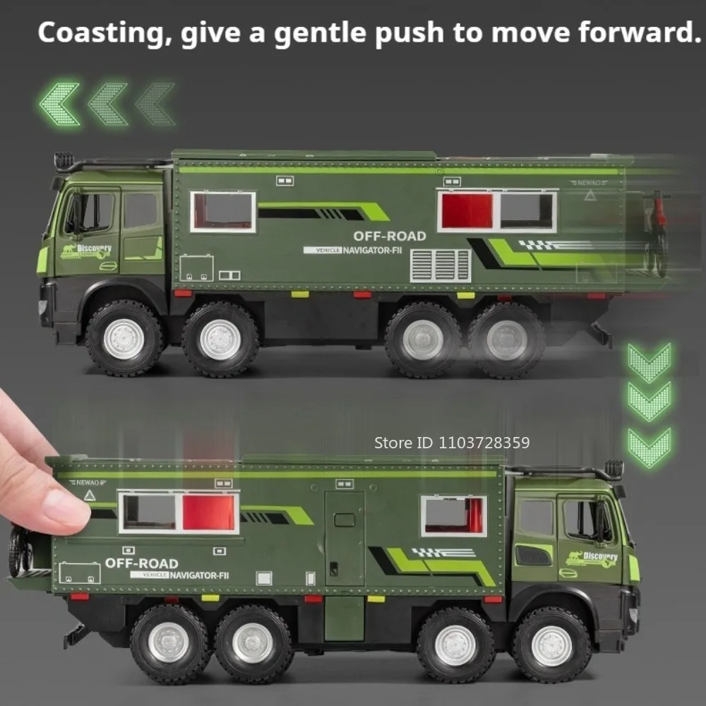 مقياس 1:18 على الطرق الوعرة مركبة البدوي RV نموذج اللعب المعدنية دييكاست الصوت ضوء الأبواب مفتوحة التراجع الأطفال اللعب التفاعلية
