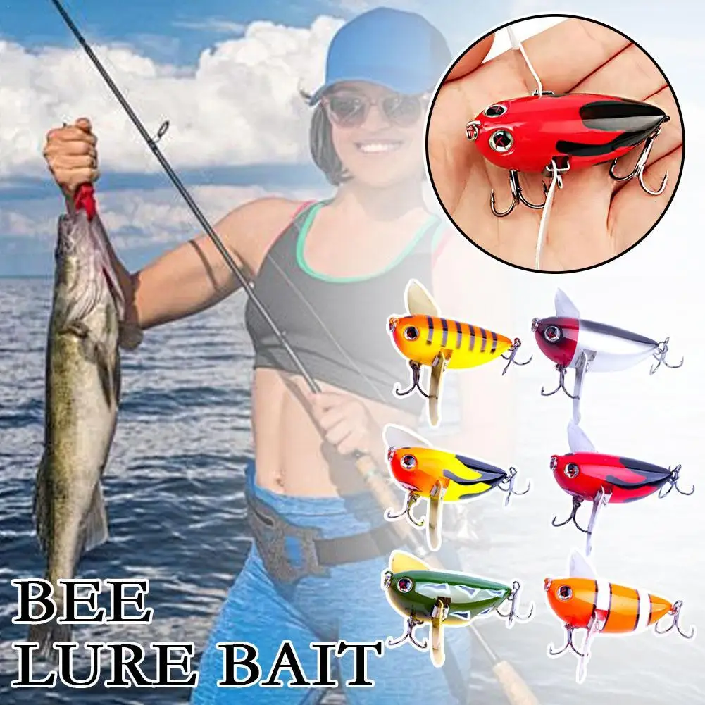 

Bionic Cicada Fishing Lure Topwater Popper Perch Insect Lure Lifelike Bee with Two Metal Spoon Wings Wobblers Bait