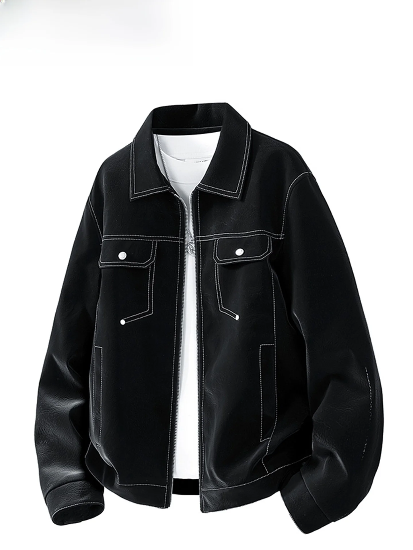 Wassup ark الرجال خمر بو الجلود Jaet الخريف الشتاء يندبروف فضفاض رداء علوي غير رسمي Faionable الأمريكية Sle ملابس خارجية