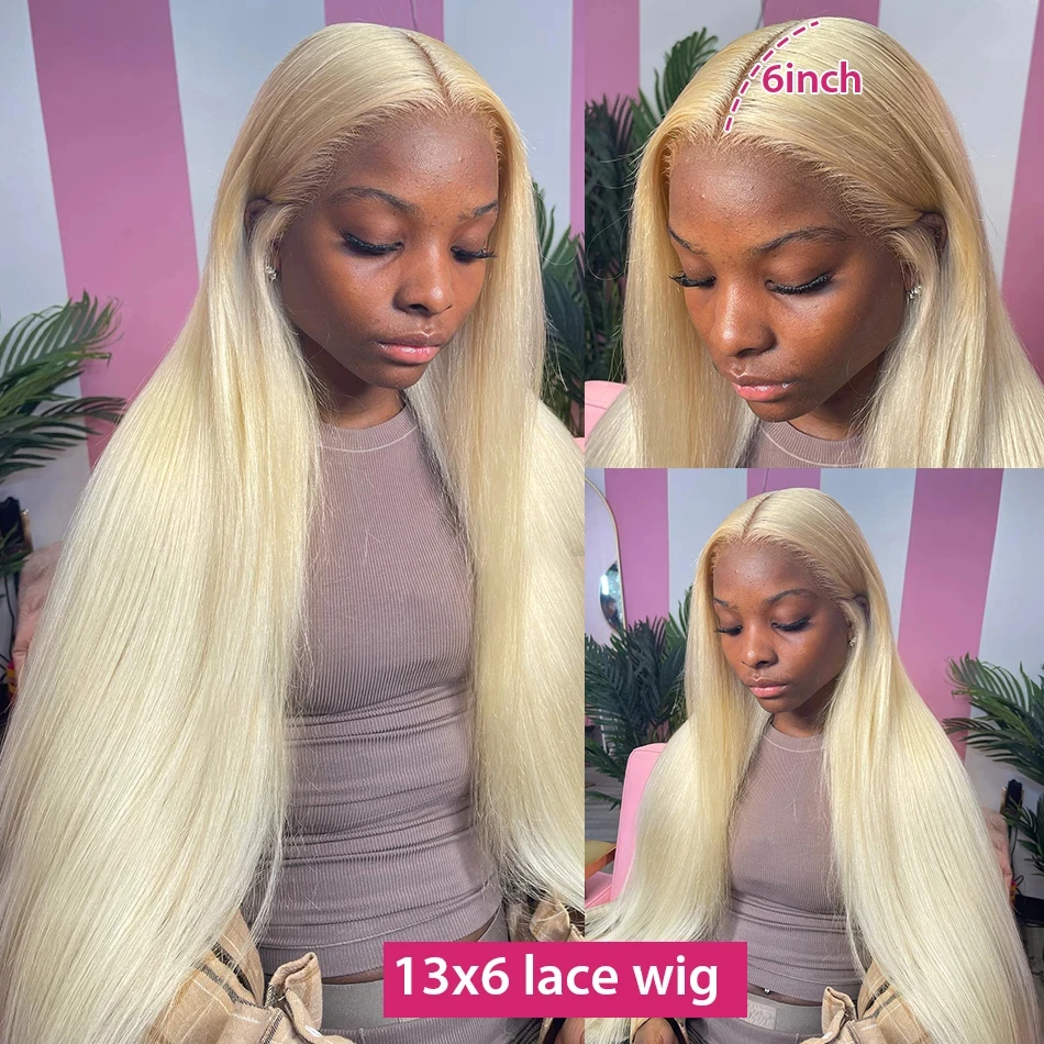 613 Hd Lace Frontal Wig 13x6 Bone Straight Human Hair Wig 13x4 Lace Front Blonde Wigs For Women 30 32Inch Colored Human Hair Wig image 3