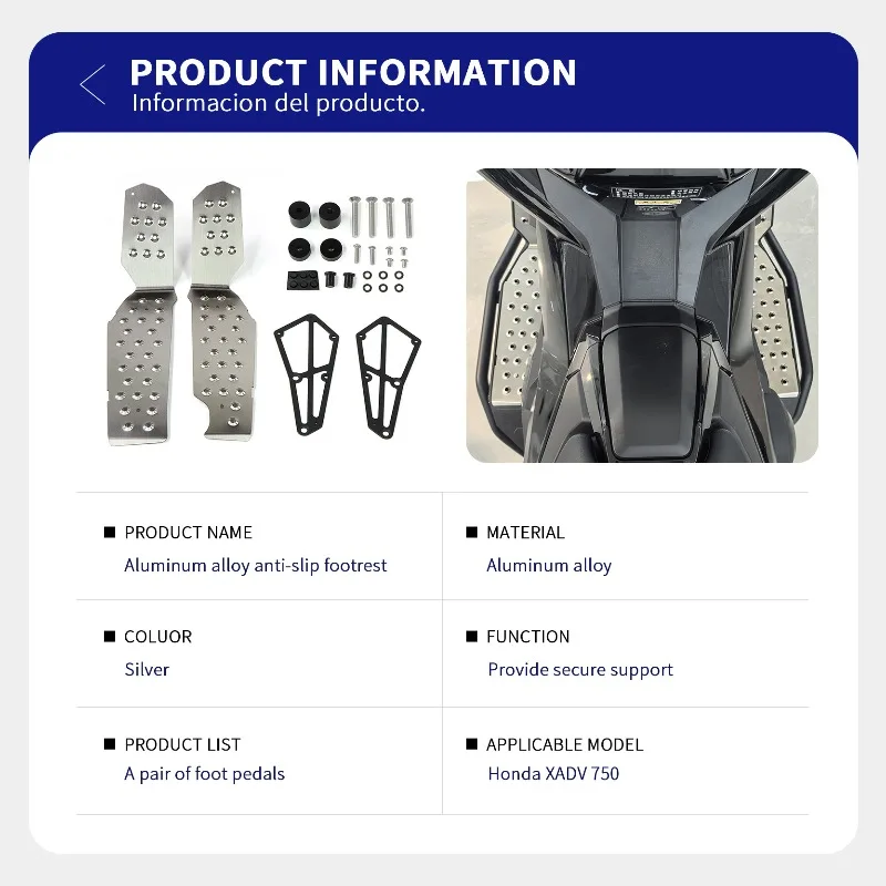Suitable for Honda XADV 750 17-26 years new modified pedal rear pedal aluminum alloy non-slip pedal