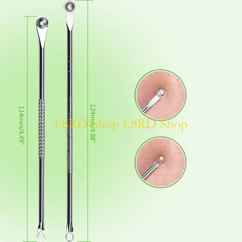 l8rdステンレス鋼製ブラックヘッドリムーバーキットコメドンホワイトヘッドにきびにきびを取り除くための傷の抽出器ツール