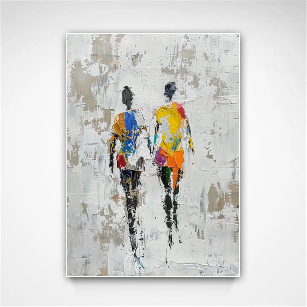 Hot Sale Handmade Abstract Poster Modern Hand-Painted Oil Paintings Blue And Gold Foil Speckled Texture Pattern Wall Art Picture
