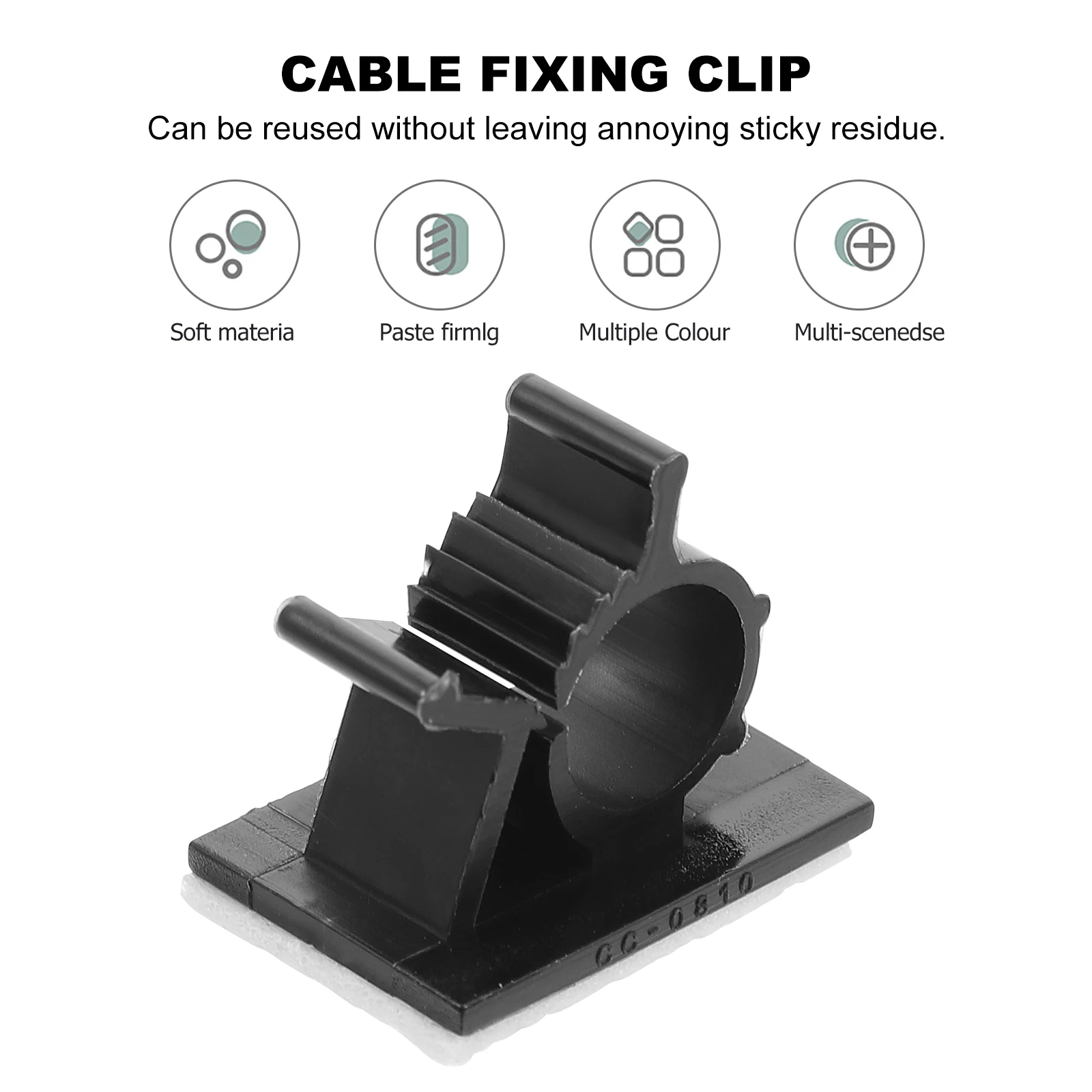 

100pcs Cable Management Clips Adjustable Wire Holder Self-Adhesive Cord Organizer Clip For Desktop Home Office Cable Clamp