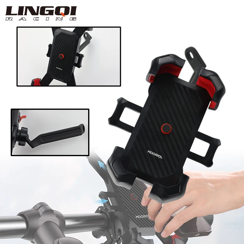 

LINGQI RACING 360 Degree Rotating Phone Bracket Cycling Mobilephone Stand For Electric Bicycle Universal Motorcycle Parts