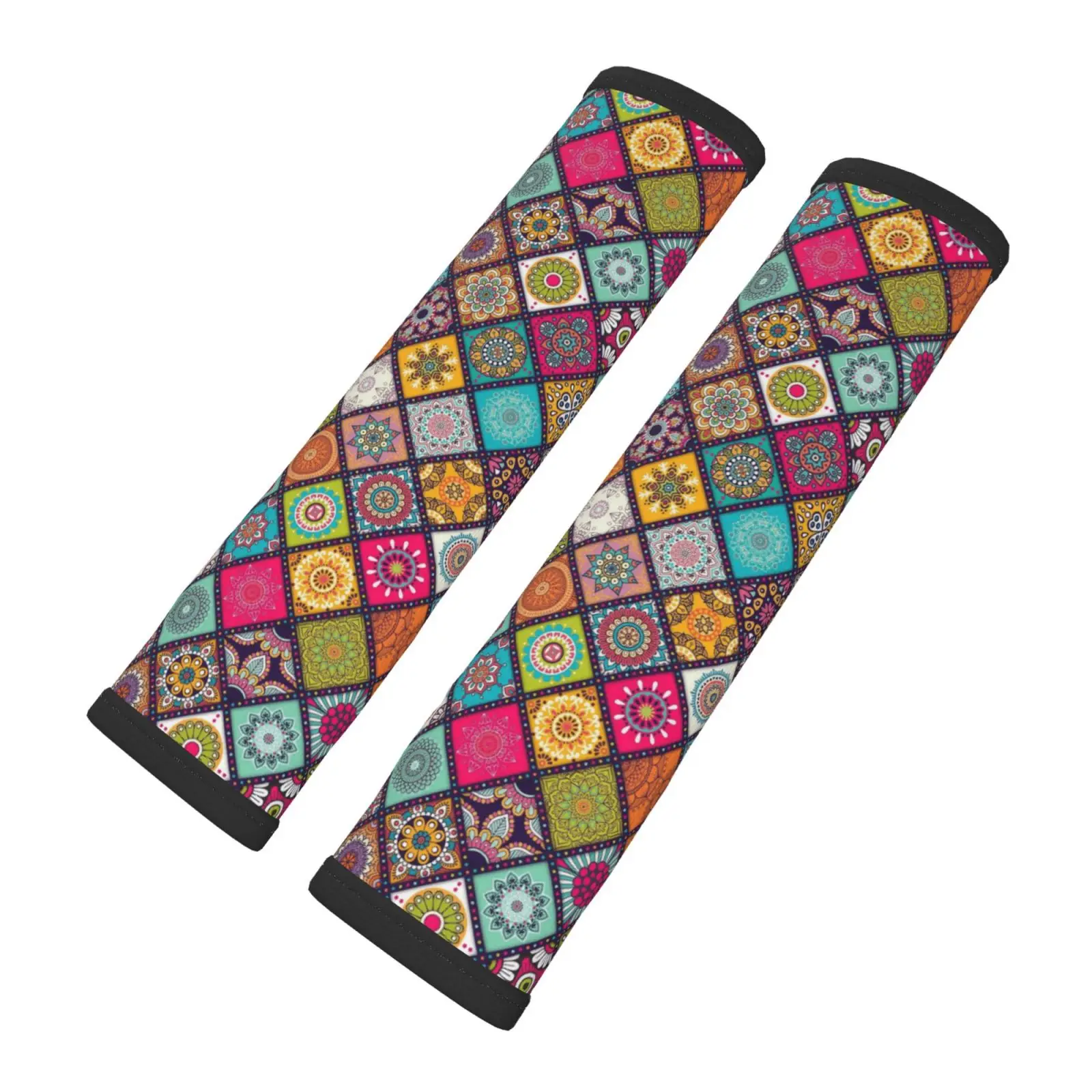 Bohemian Style Printed Car Seat Belt Cushion 2-piece Set Shoulder Protection Comfortable Seat Belt Shoulder Strap Luggage Strap