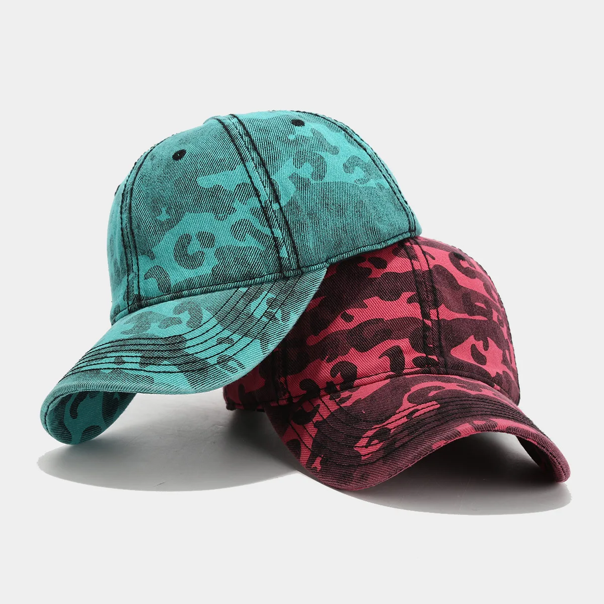 Customized Printed Logo Camouflage Soft Top Baseball Caps Men's And Women's Fashionable Tidal Current Versatile Duck Tongue Hats view 3