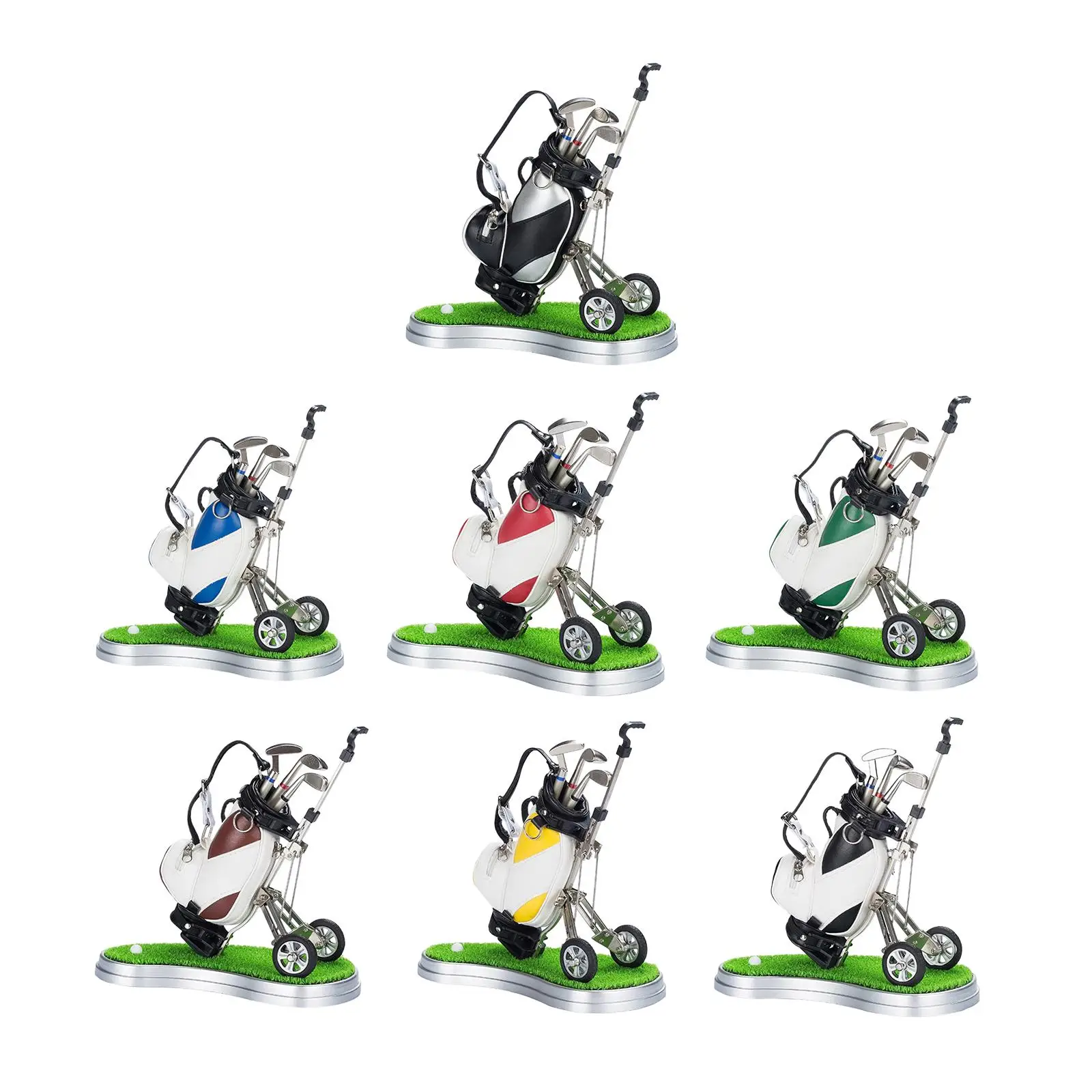 Golf Bag Miniature Pen Holder Golf Souvenir 20x12x20cm for Coworker Husband