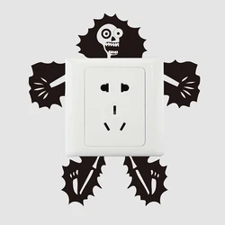 Electrocution Skeleton Man Switch Sticker Children's Bedroom Bathroom Wall Sticker Self-adhesive Halloween Fun Fashion Style