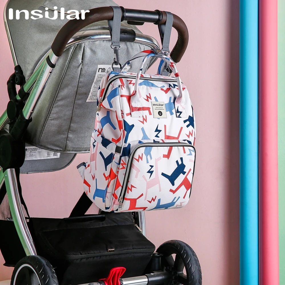 

New Baby Fashion Diaper Bag Backpack Baby Organizer Bags with Hooks Large Capacity Stroller Travel Bag for Baby Care Nappy Bag