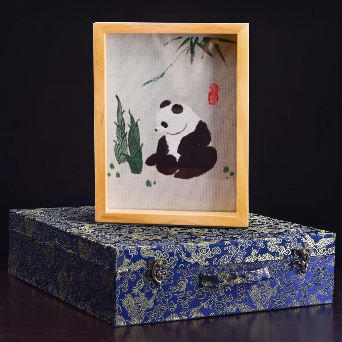 Shu jin Panda-刺embroidery装飾品,中国風のお土産,特別なギフト,ギフト