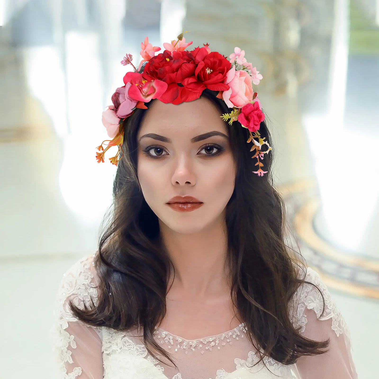 

Повязка на голову с искусственными цветами для гостей, милые повязки на голову, женские головные уборы из красной ткани, волосы для девочек