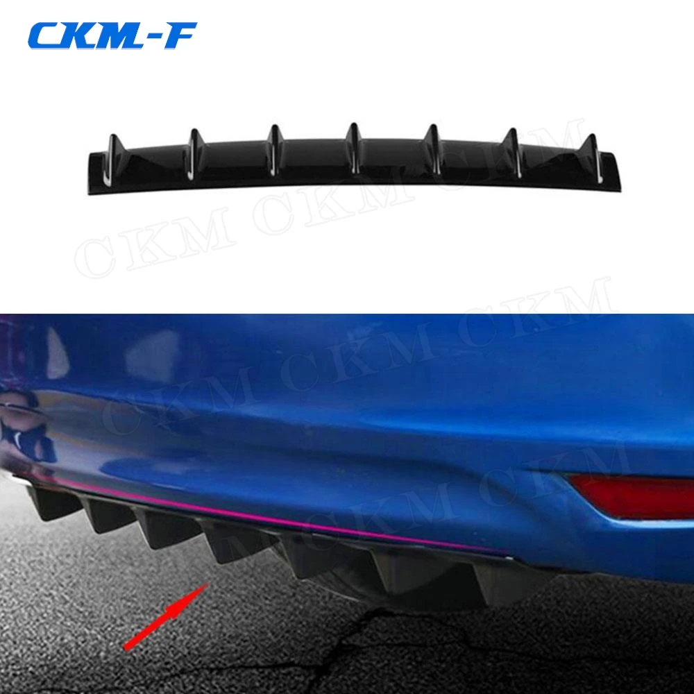 

ABS Gloss Black Car Accessories Rear Bumper Lip Diffuser Covers Spoiler Shark Style For BMW For Audi For VW Passat CC Golf 5 6 7