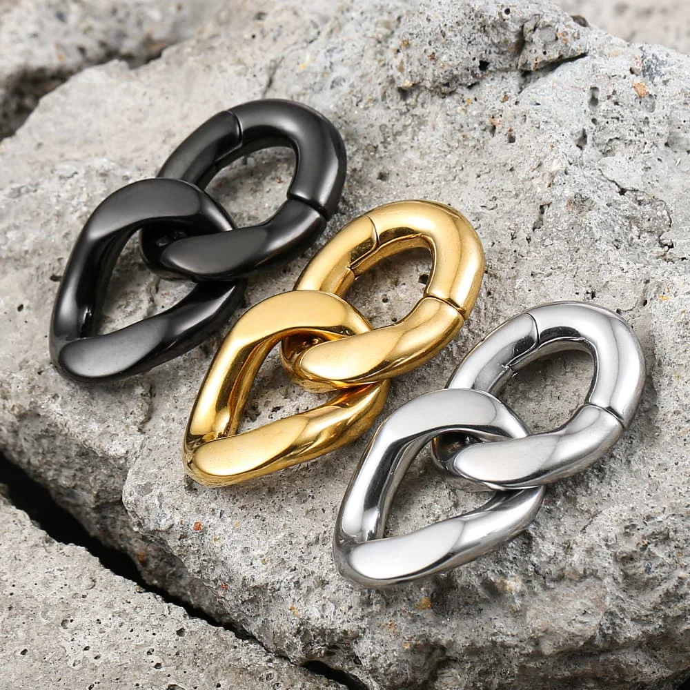 Casvort 2 Stück 316L Edelstahl Coole Ketten-Ohrgewichte Hänger Expander Piercing Damen Herren Körperschmuck 6mm 2G Punk – Detail 4