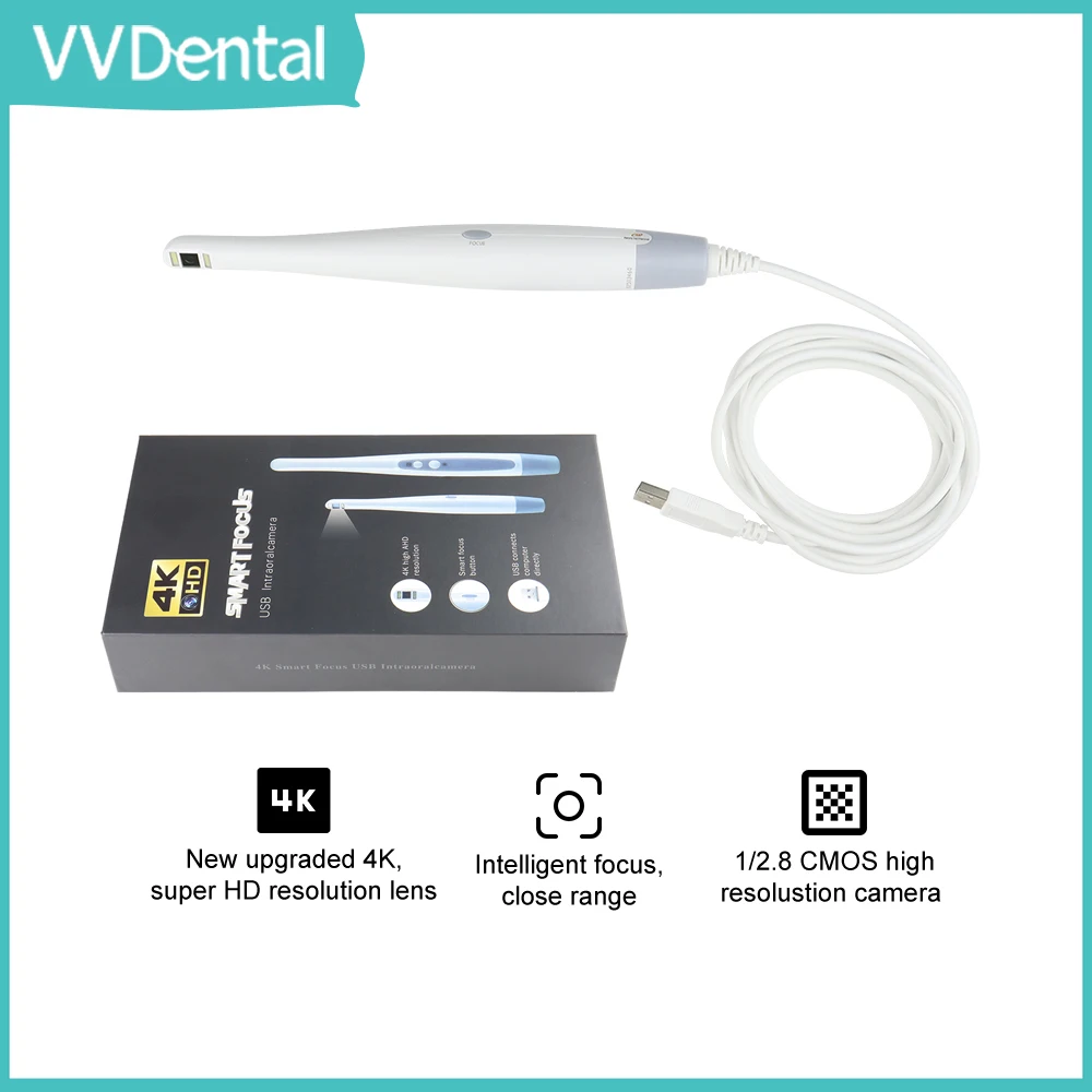 VVDental Dental Wired Oral Viewer  8LED Intraoral Camera 4K HD Intra Oral Camera for Observing Dental Caries Dentistry Equipment