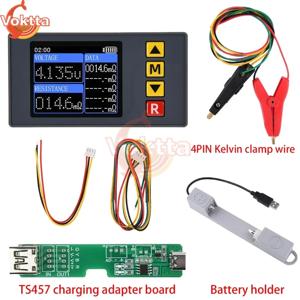 

TS457 4-Wires Lithium Battery Tester DC 5V Voltage Internal Resistance Tester LED Display Voltmeter Voltage Current Detector