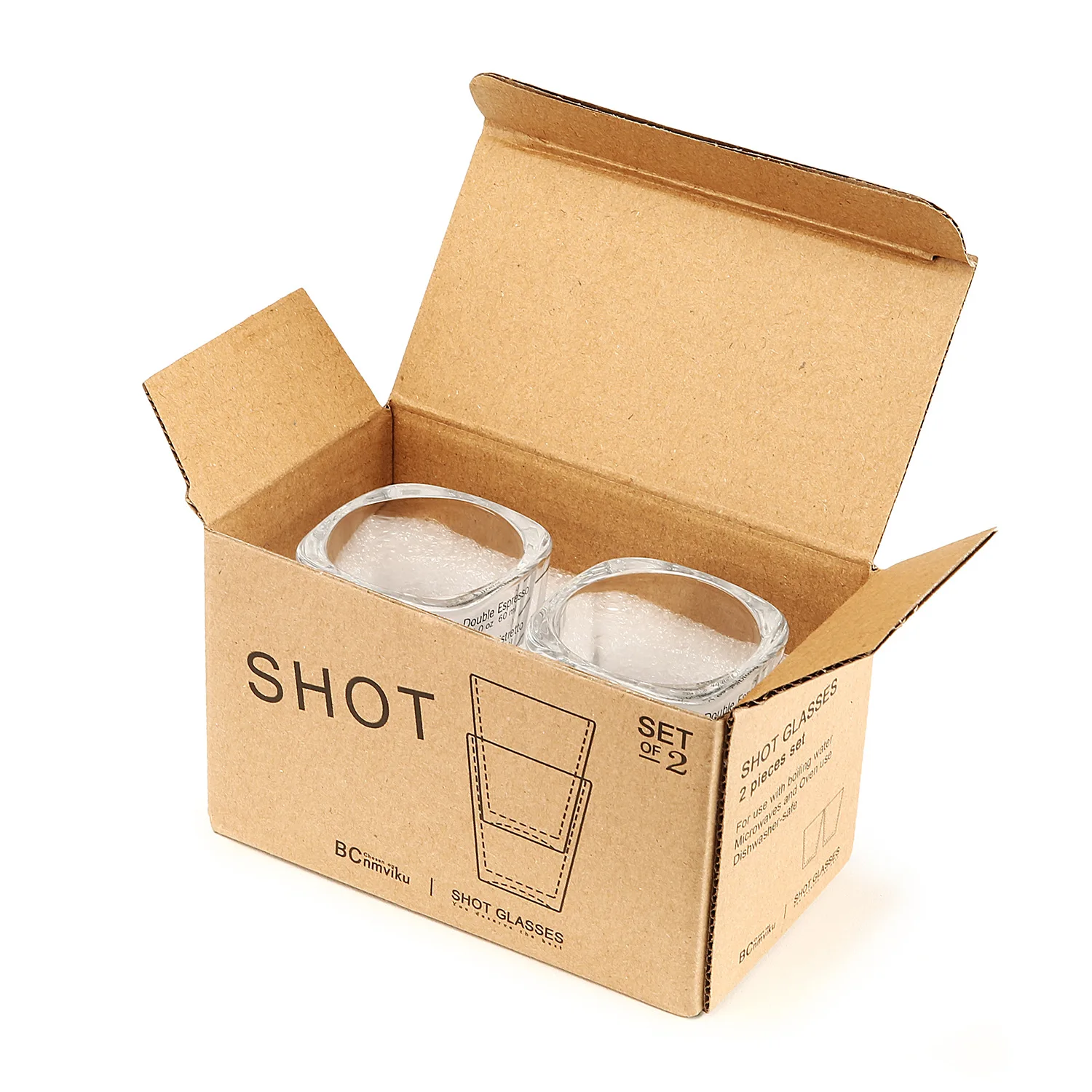 Espresso 2PCS Coffee Ounce Roasting Measuring Cup Glass 60ML Square Thickened Ounce Graduated Concentrated Simple Heat-resistant
