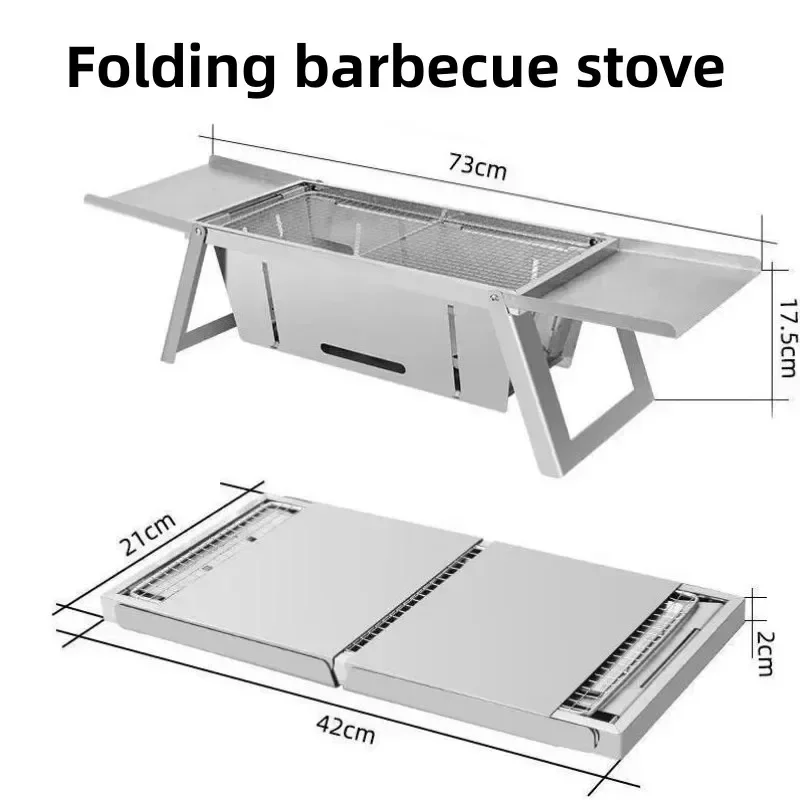 

Outdoor Stainless Steel Folding Barbecue Stove for Home and Outdoor Charcoal Barbecue Smokeless Portable Folding Barbecue Stove