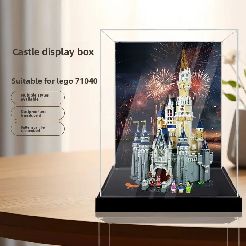 High-definition transparent acrylic dust-proof display case cover suitable for LEGO 71040 Castle building blocks
