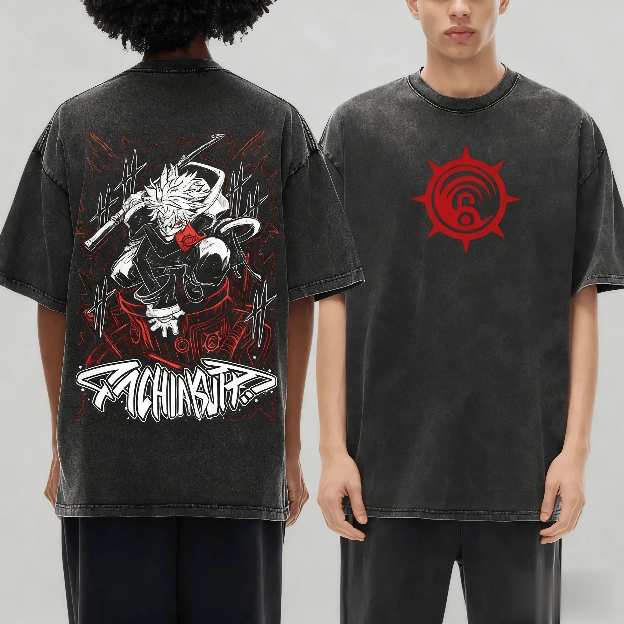 

Винтажная стираная футболка с рисунком аниме для мужчин и женщин, футболка с коротким рукавом, летняя новая уличная одежда большого размера, повседневный топ Y2k, одежда Harajuku