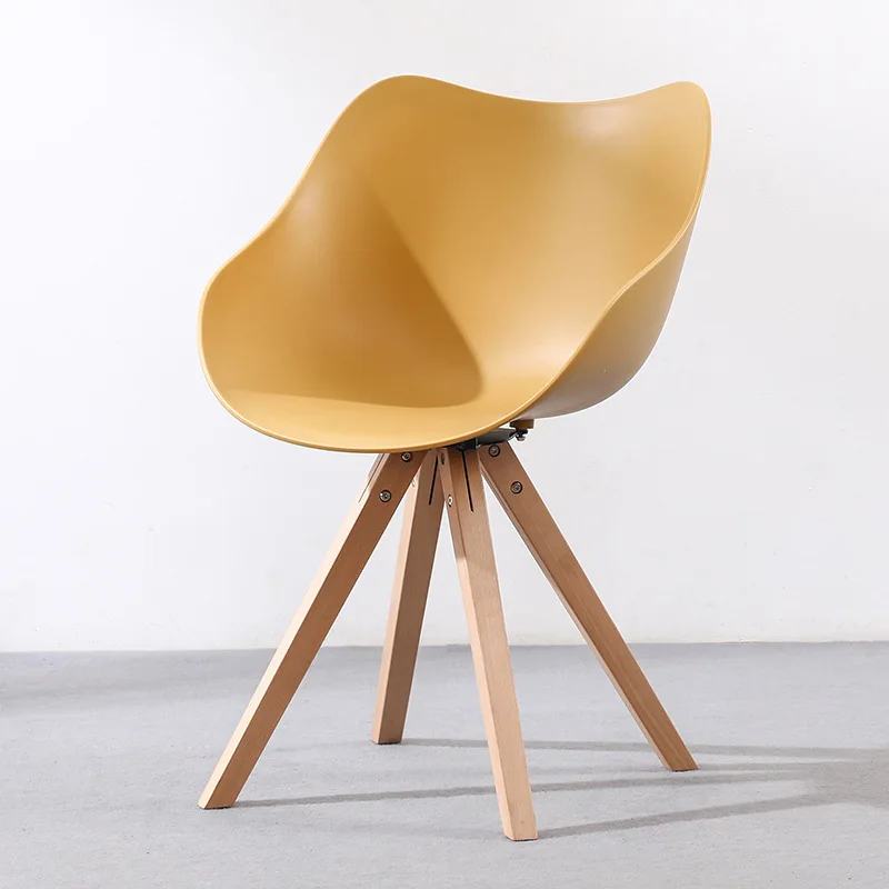 Nordic backrest solid wood Internet celebrity dining chair,  creative armrest home desk computer chair