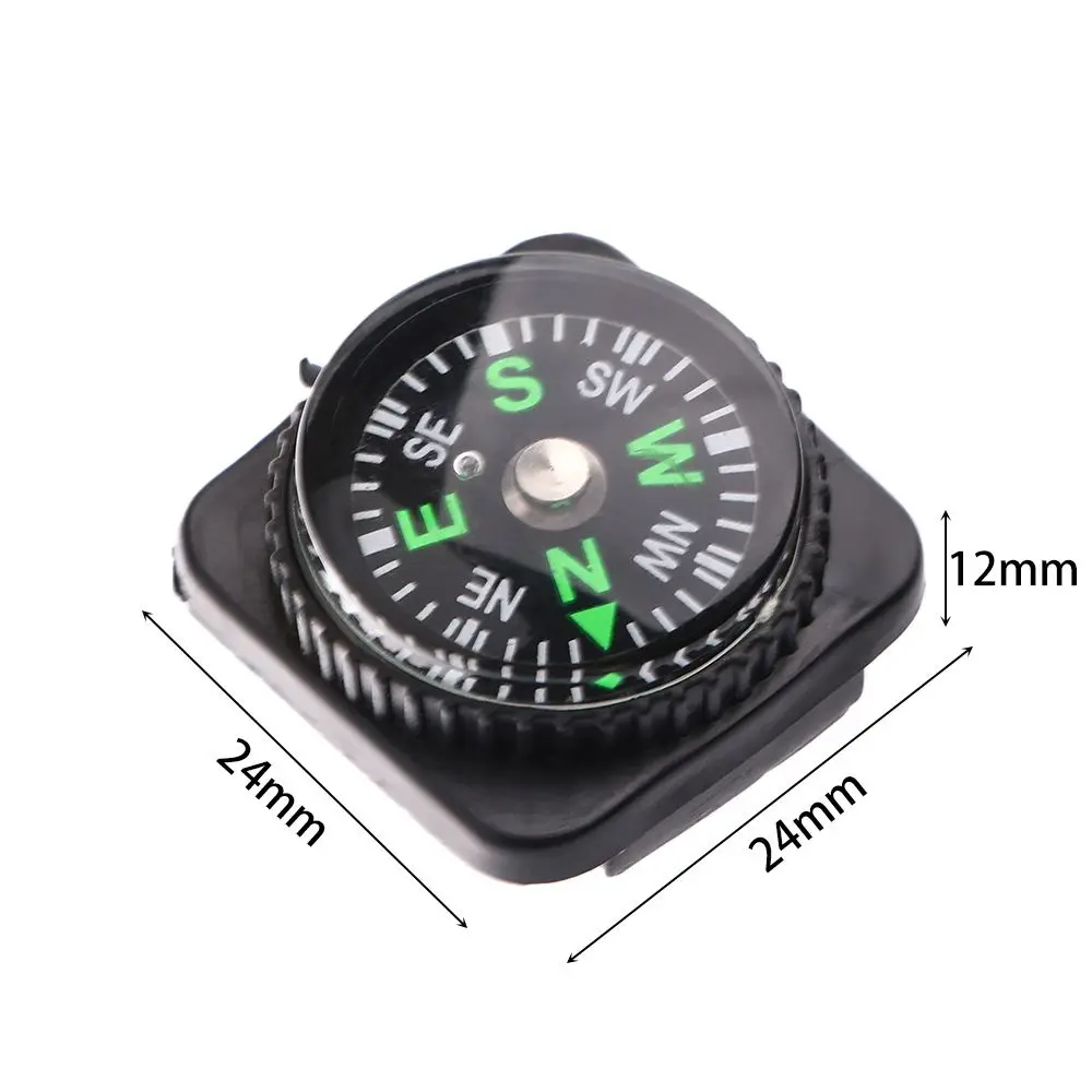 5pcs Emergency Button Tool Hiking Travel Mini Compass Portable Handheld Belt Buckle