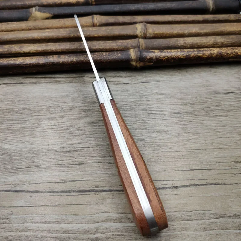 الفولاذ المقاوم للصدأ الصلبة خشب الورد مقبض المحمولة EDC المنجل كهربائي تطعيم سكين للطي سكين الفطر لشجرة الفاكهة