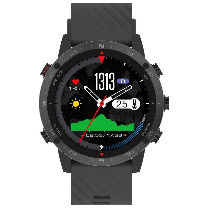 Sunroad GPS Sports Watch Digital Altimeter Compass Barometer Waterproof Cycling Running Swimming Heart Rate  Watches
