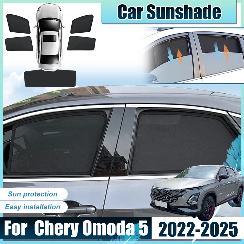 

For Chery Omoda 5 Accessories C5 E5 2022 2023 2024 2025 Car Front Rear Window Screen Sun Shades Anti UV Visors Heat light Shield