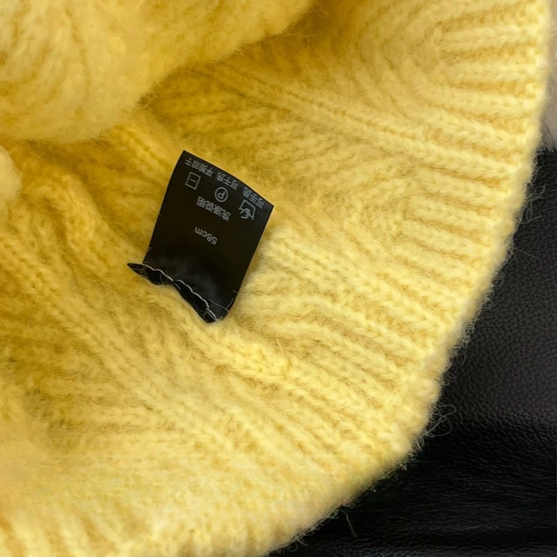 Niedliche Strickmütze mit Pompon-Ohren-Design, Katzenohren, Herbst- und Winter-Outdoor, warm, verdickt, vielseitig, Ohrenschutz, Skull-Beanie-Mütze – Detail 6