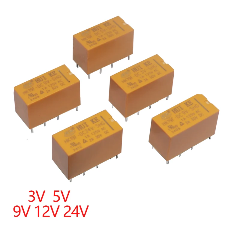 【3PCS】DC 3V 5V 9V 12V 8 Foot 2A 2 Open 2 Closed Relay Communication Signal Relay Electromagnetic Relay