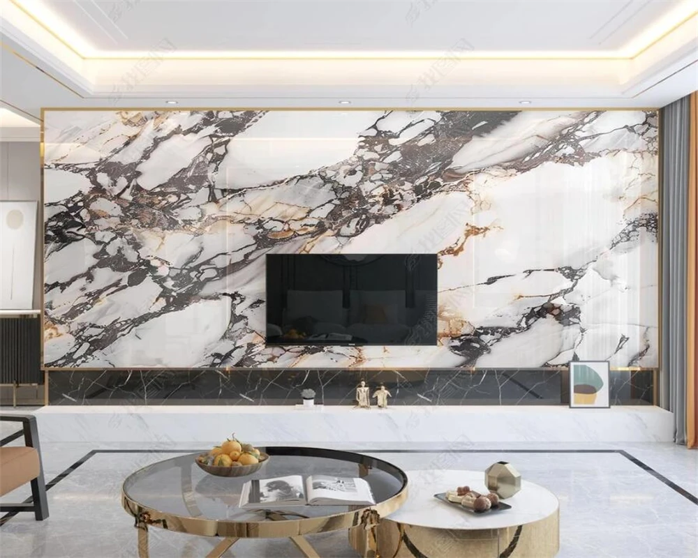 beibehang Customized modern latest luxury marble with multiple materials, bedroom and living room background wallpaper