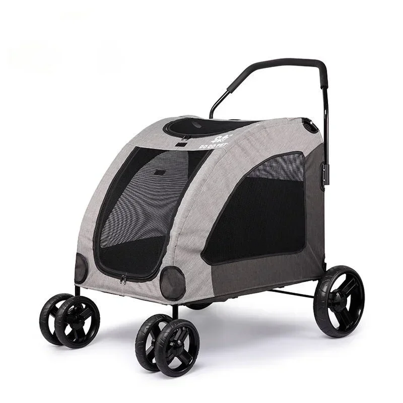 Pet Strollers For Dog Cat Puppy Outdoor Carrying For Disabled Dogs Lifting Collapsible Trolley Carrier Case With 6 Rolling Wheel