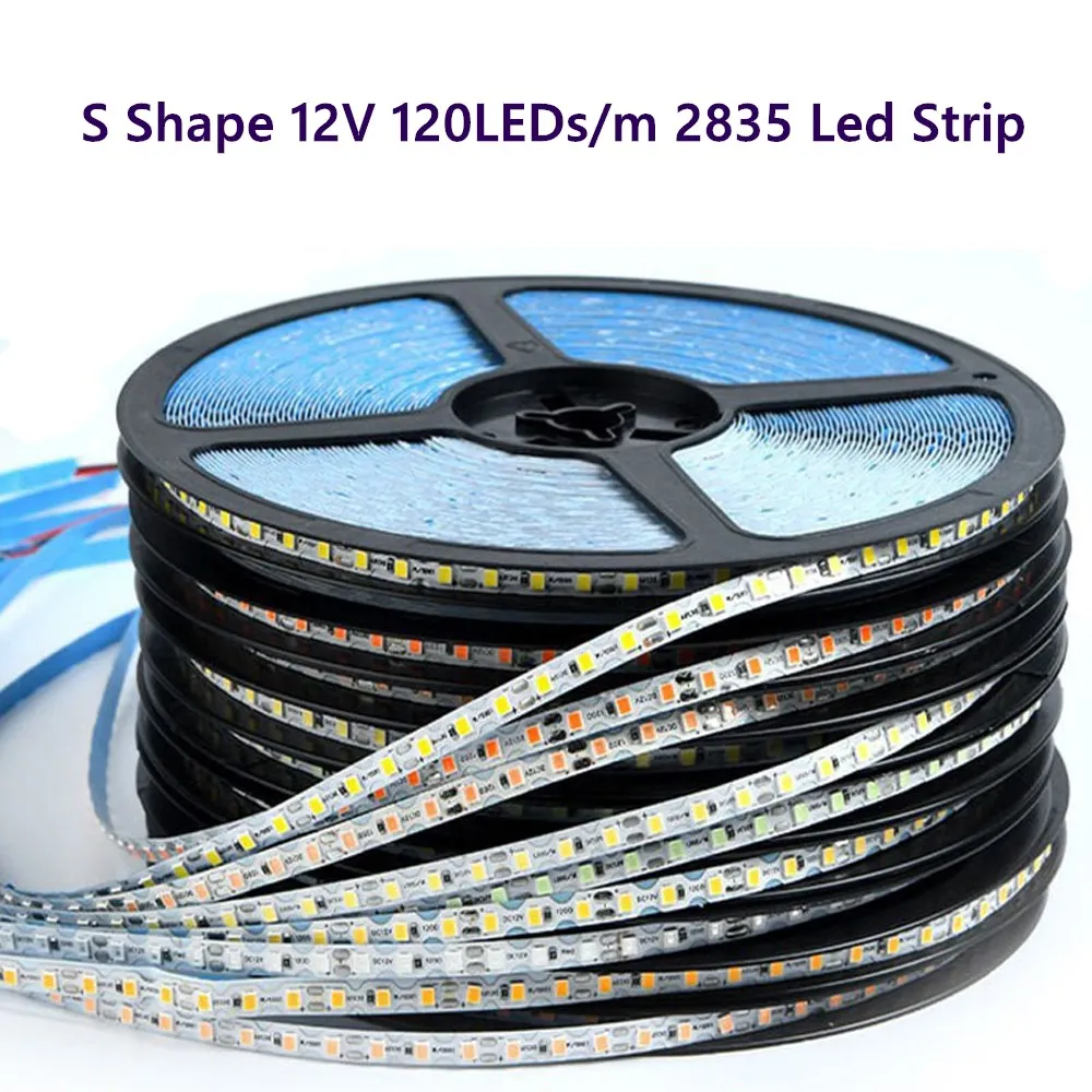 

DC 12V S Shape LED Strip Light 6mm Width Bendable 2835 SMD 120LED/m Flexible Foldable Led Strip String Light Bar DIY Neon Sign